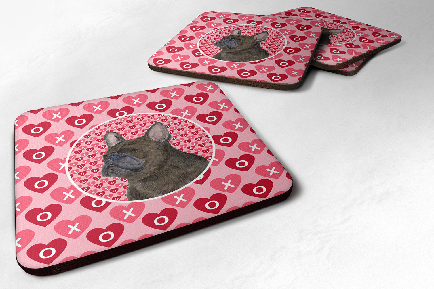 Set of 4 French Bulldog  Foam Coasters - the-store.com