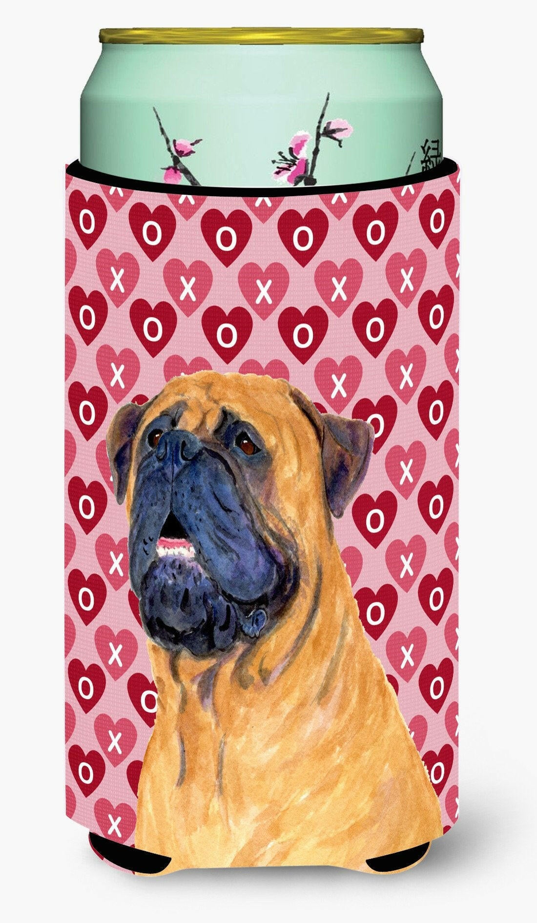 Mastiff Hearts Love and Valentine&#39;s Day Portrait  Tall Boy Beverage Insulator Beverage Insulator Hugger by Caroline&#39;s Treasures