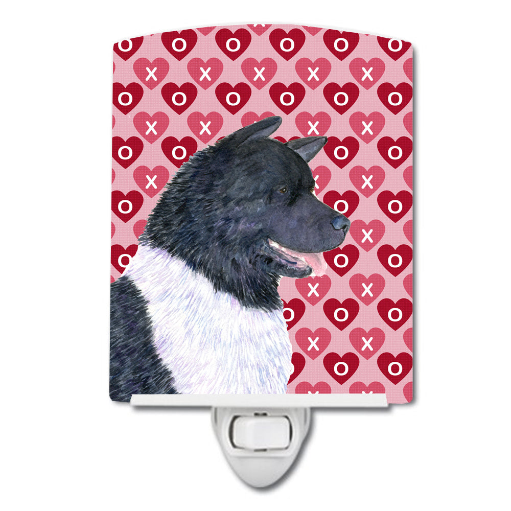 Akita Hearts Love and Valentine's Day Portrait Ceramic Night Light SS4521CNL - the-store.com