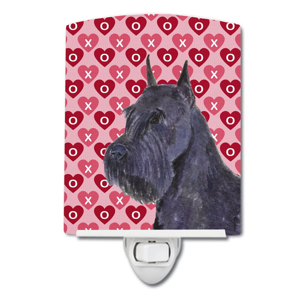 Schnauzer Hearts Love and Valentine&#39;s Day Portrait Ceramic Night Light SS4523CNL - the-store.com