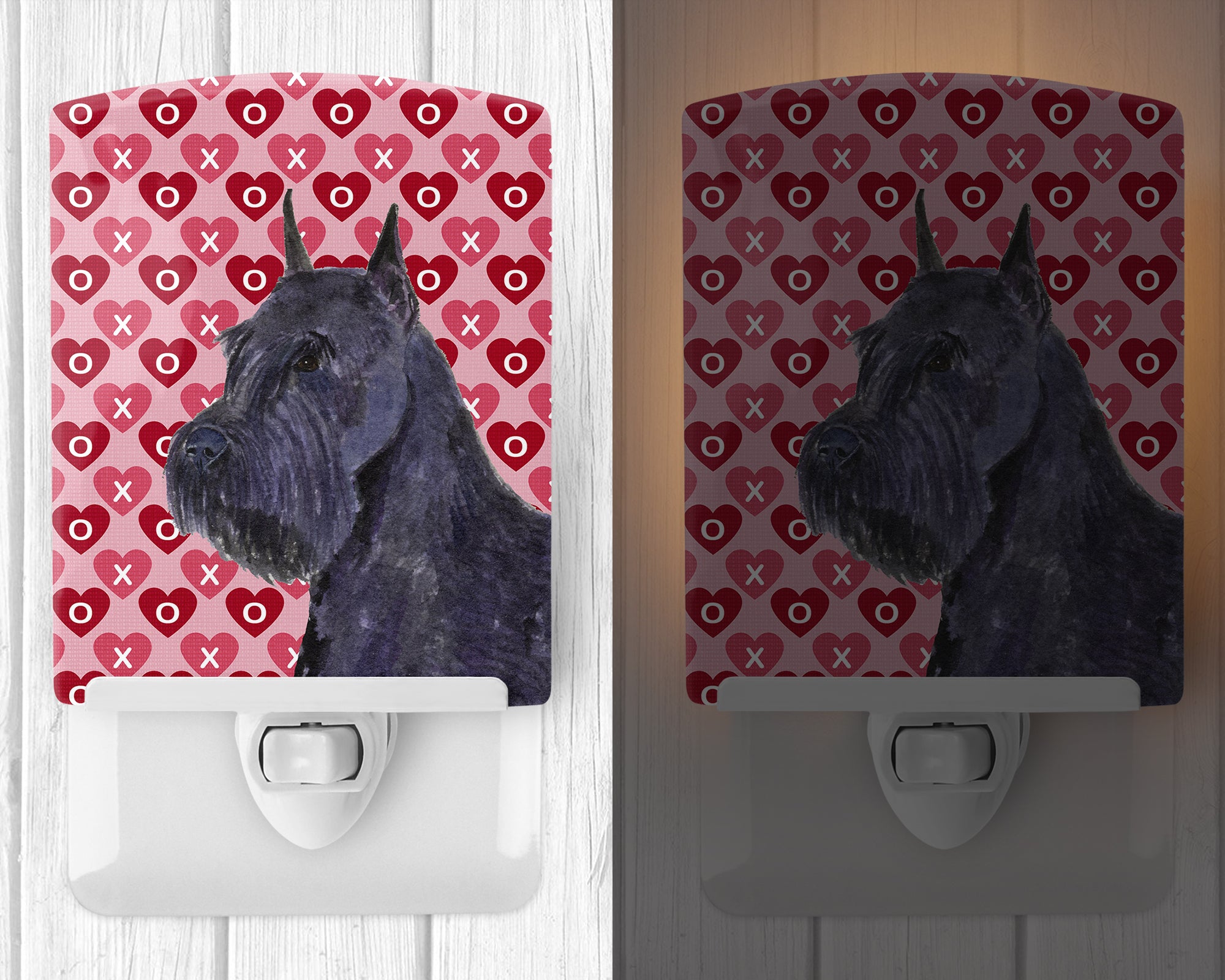 Schnauzer Hearts Love and Valentine's Day Portrait Ceramic Night Light SS4523CNL - the-store.com