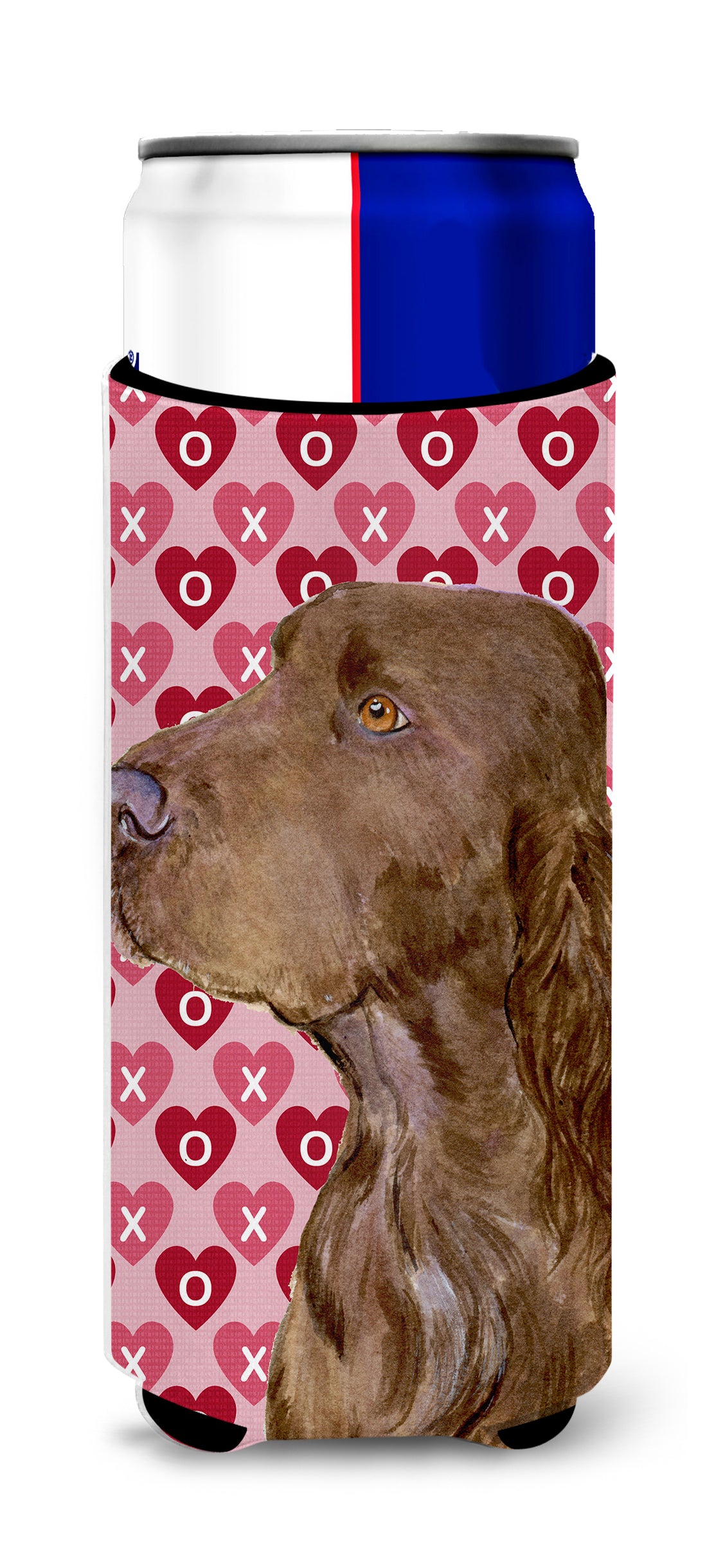 Field Spaniel Hearts Love and Valentine's Day Portrait Ultra Beverage Insulators for slim cans SS4525MUK.