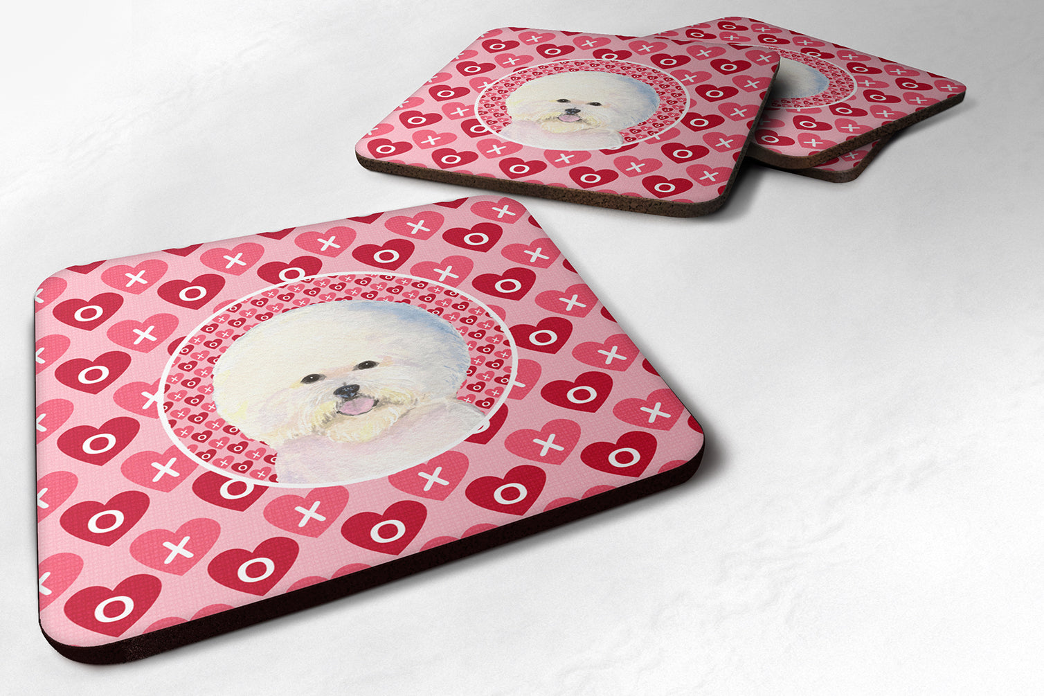 Set of 4 Bichon Frise  Foam Coasters - the-store.com