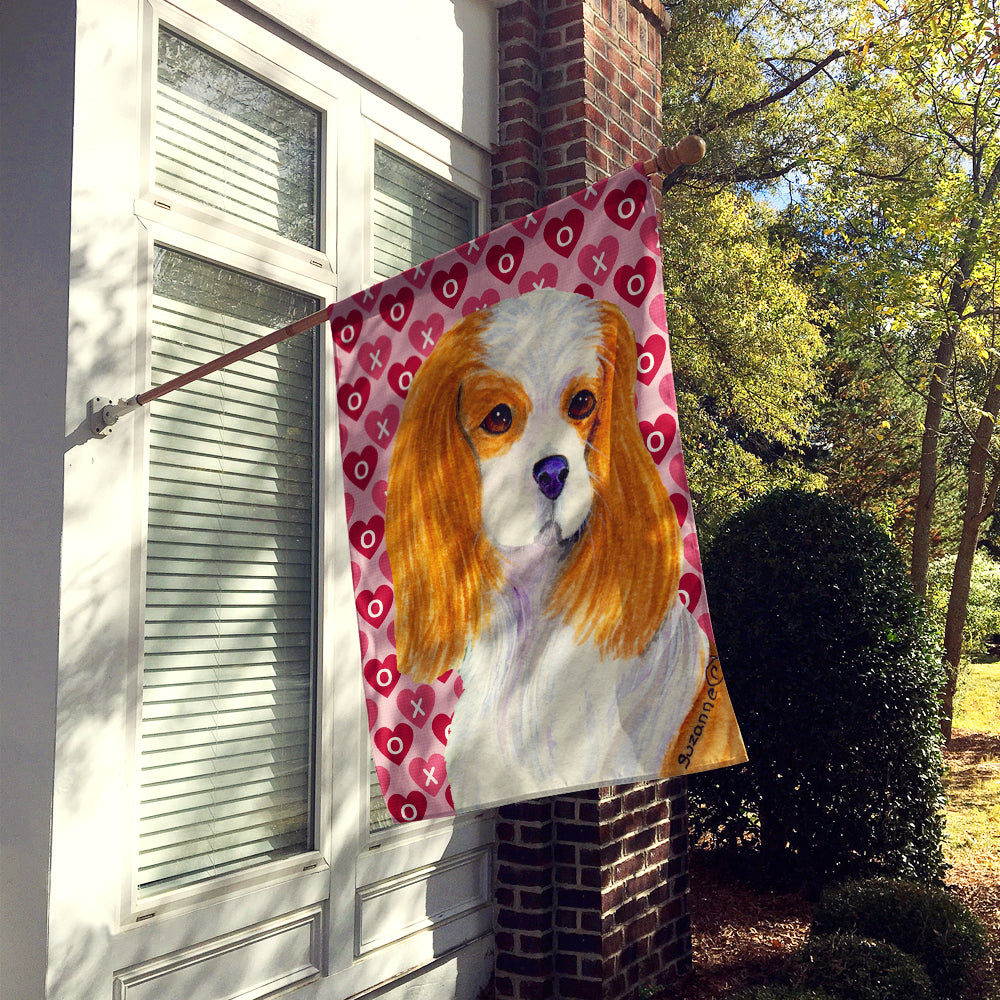 Cavalier Spaniel Hearts Love and Valentine's Day  Flag Canvas House Size  the-store.com.