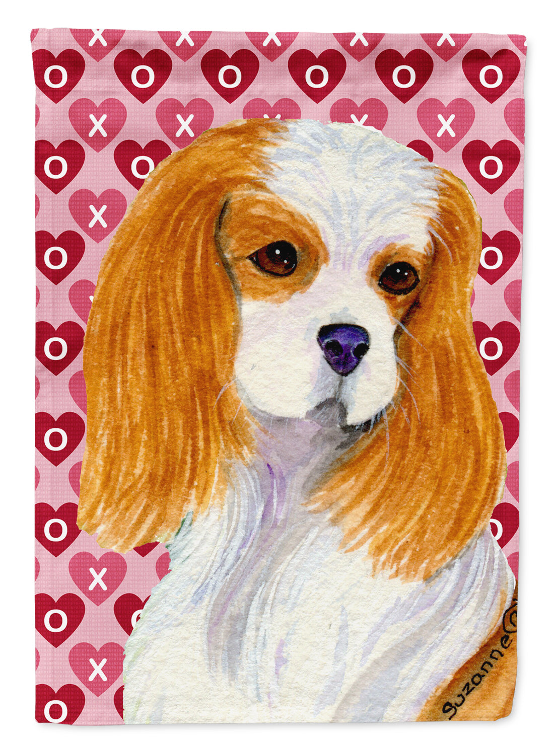 Cavalier Spaniel Hearts Love and Valentine's Day  Flag Canvas House Size  the-store.com.