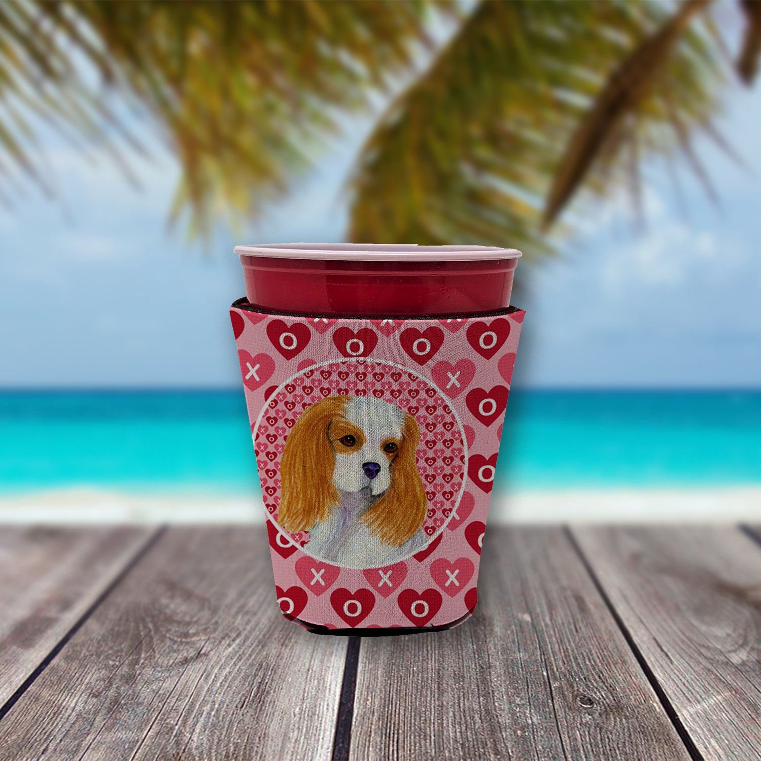 Cavalier Spaniel  Red Cup Beverage Insulator Hugger  the-store.com.