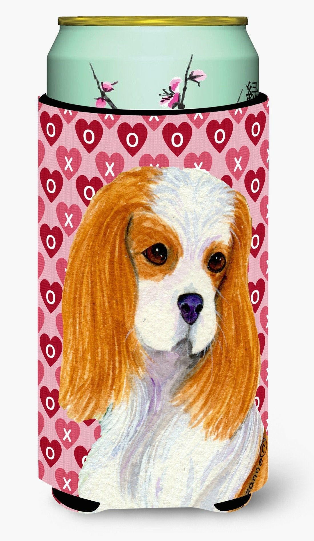 Cavalier Spaniel Hearts Love and Valentine's Day   Tall Boy Beverage Insulator Beverage Insulator Hugger by Caroline's Treasures