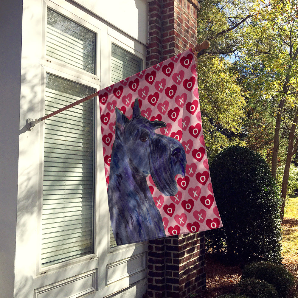 Scottish Terrier Hearts Love and Valentine's Day  Flag Canvas House Size  the-store.com.