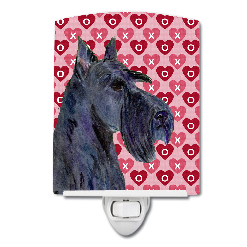 Scottish Terrier Hearts Love Valentine&#39;s Day Portrait Ceramic Night Light SS4529CNL - the-store.com