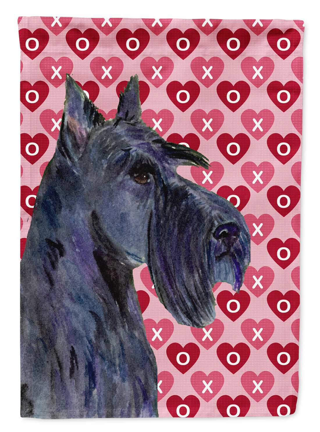 Scottish Terrier Hearts Love Valentine's Day Portrait Flag Garden Size.