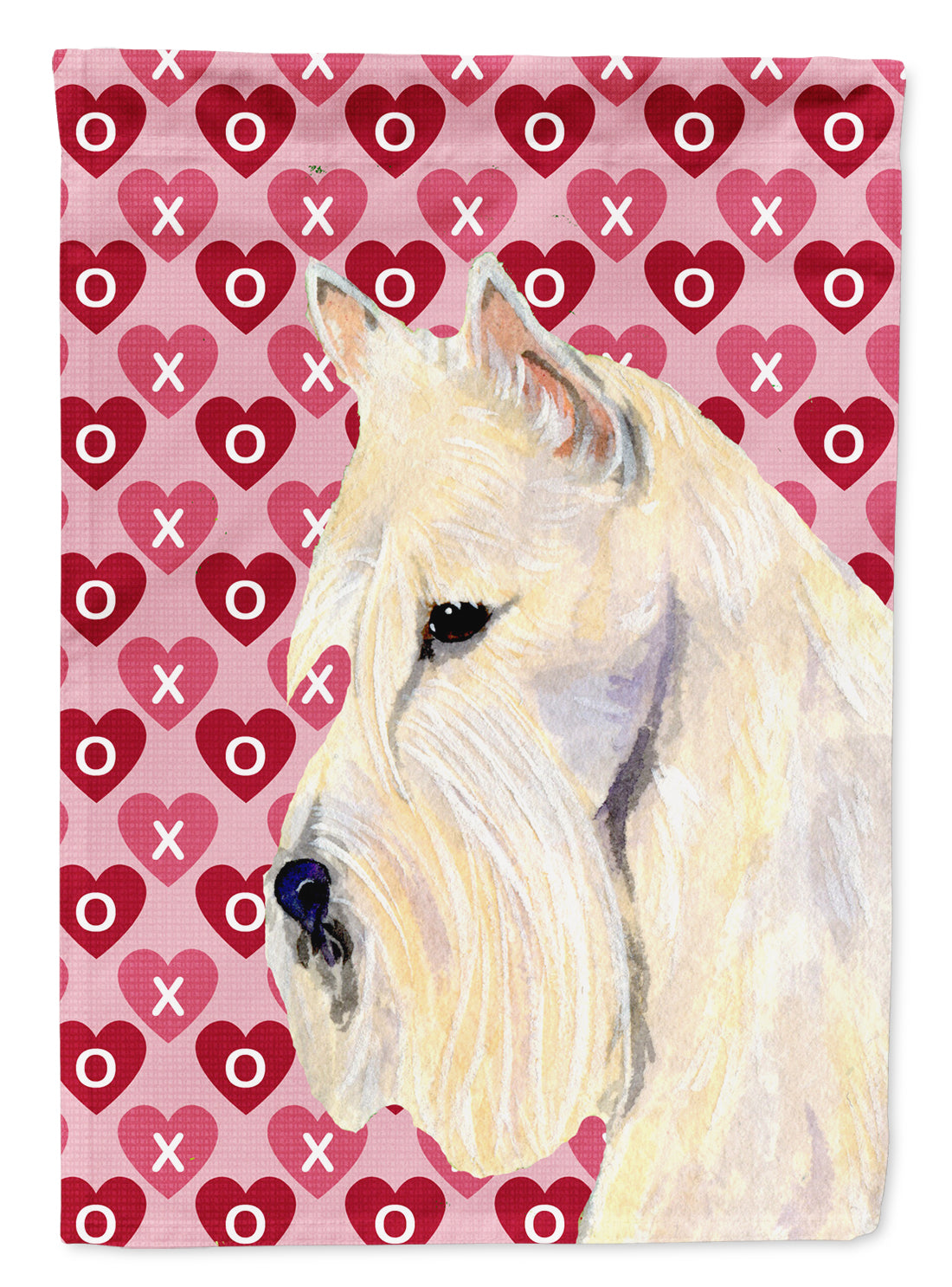 Scottish Terrier Hearts Love and Valentine's Day  Flag Canvas House Size  the-store.com.