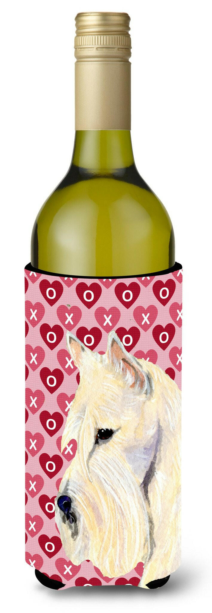 Scottish Terrier Hearts Love Valentine's Day  Wine Bottle Beverage Insulator Beverage Insulator Hugger by Caroline's Treasures