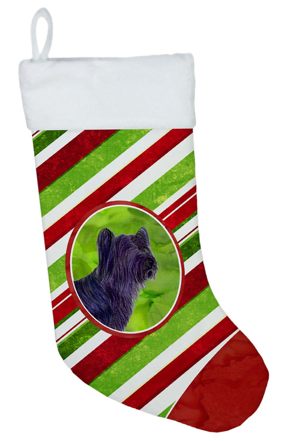 Skye Terrier Winter Snowflakes Christmas Stocking SS4532  the-store.com.