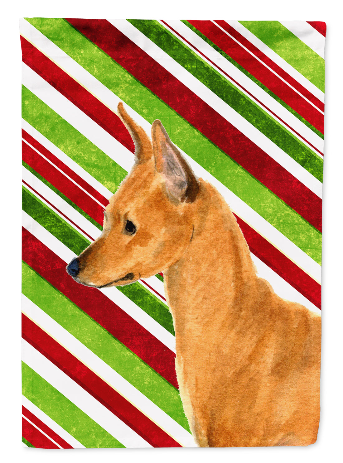 Min Pin Candy Cane Holiday Christmas Flag Canvas House Size  the-store.com.