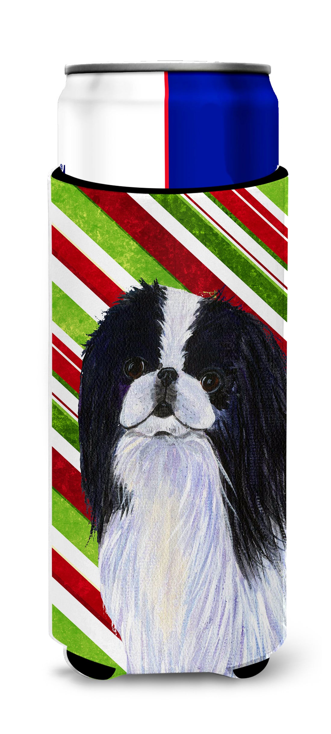 Japanese Chin Candy Cane Holiday Christmas Ultra Beverage Insulators for slim cans SS4536MUK.