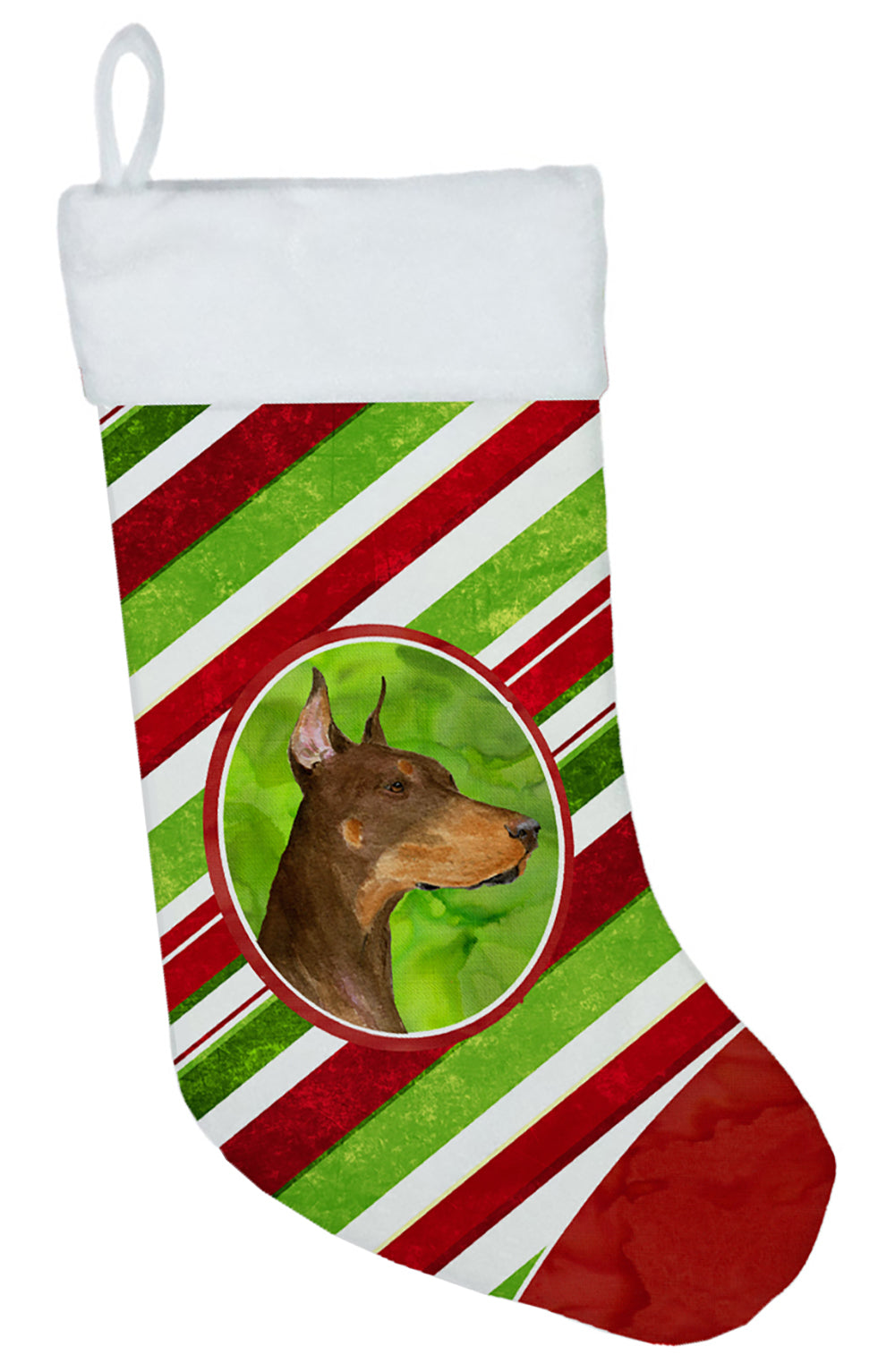 Doberman Winter Snowflakes Christmas Stocking SS4537  the-store.com.