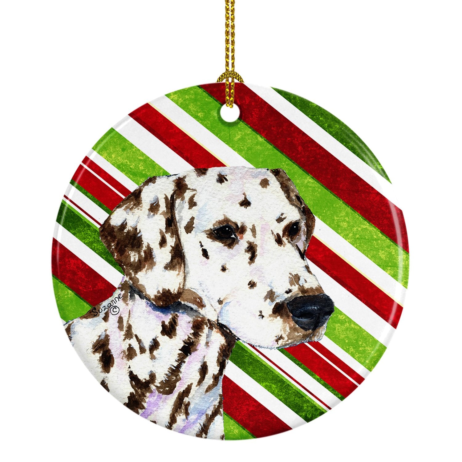 Dalmatian Candy Cane Holiday Christmas Ceramic Ornament SS4538 by Caroline's Treasures