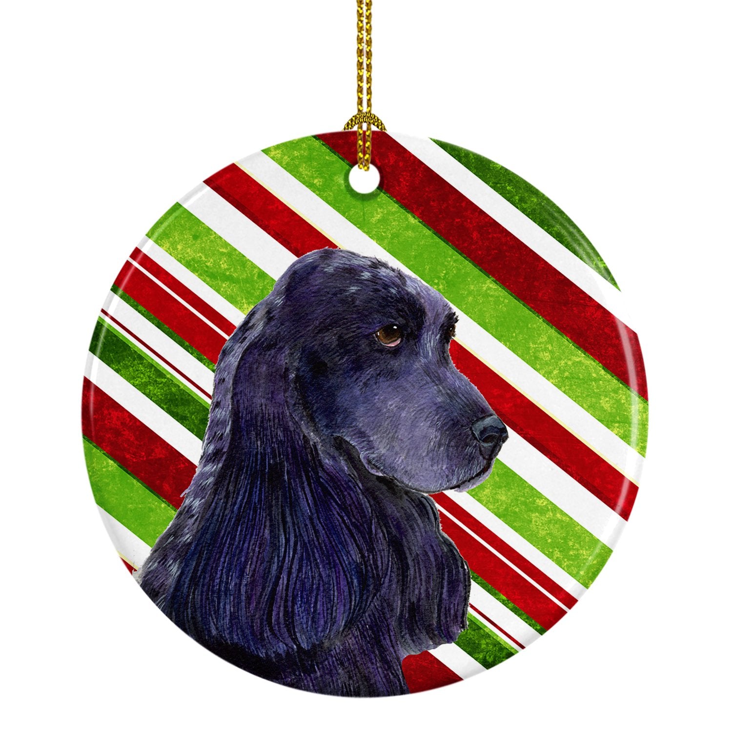 Cocker Spaniel Candy Cane Holiday Christmas Ceramic Ornament SS4540 by Caroline's Treasures