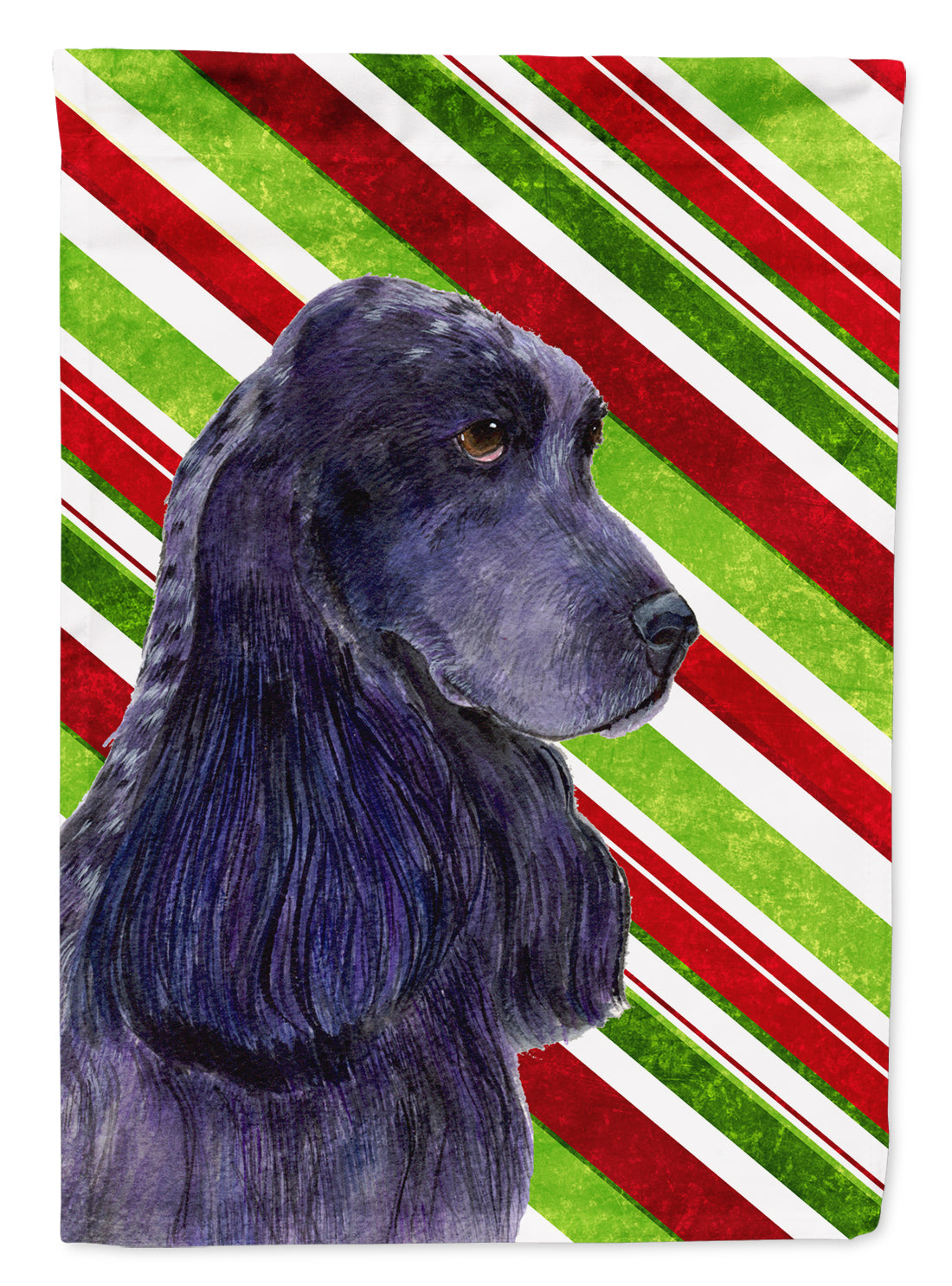 Cocker Spaniel Candy Cane Holiday Christmas Flag Garden Size.