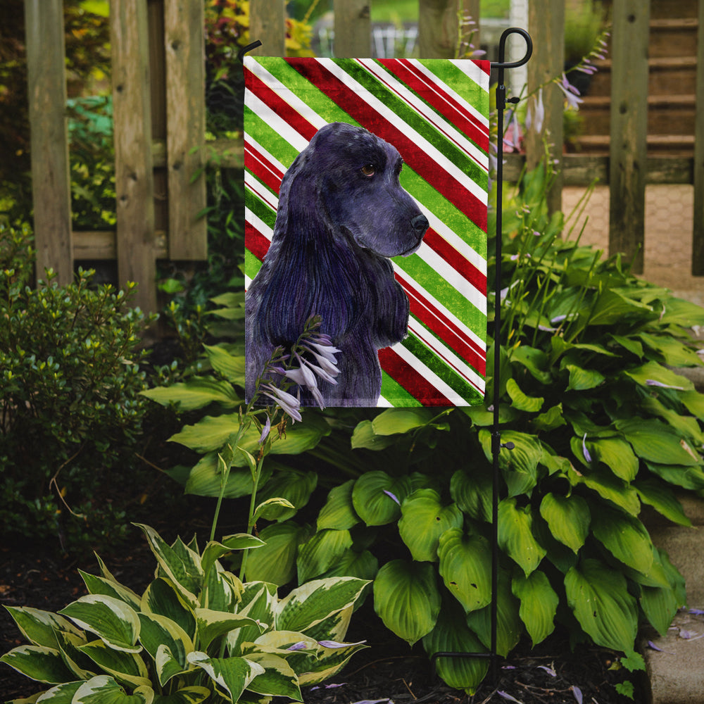 Cocker Spaniel Candy Cane Holiday Christmas Flag Garden Size.