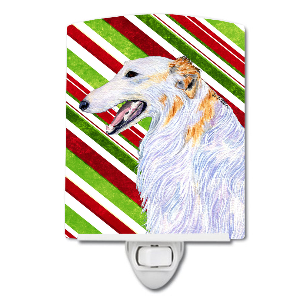 Borzoi Candy Cane Holiday Christmas Ceramic Night Light SS4544CNL - the-store.com