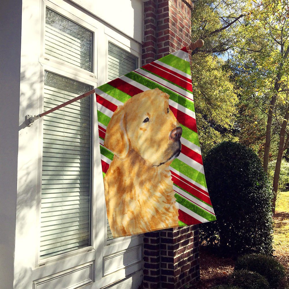 Golden Retriever Candy Cane Holiday Christmas Flag Canvas House Size  the-store.com.