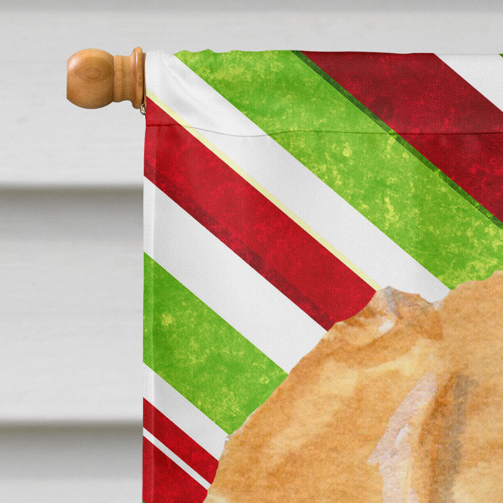 Golden Retriever Candy Cane Holiday Christmas Flag Canvas House Size  the-store.com.