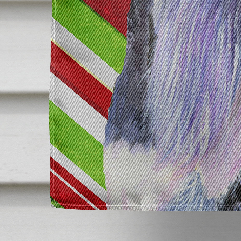 Schnauzer Candy Cane Holiday Christmas Flag Canvas House Size  the-store.com.