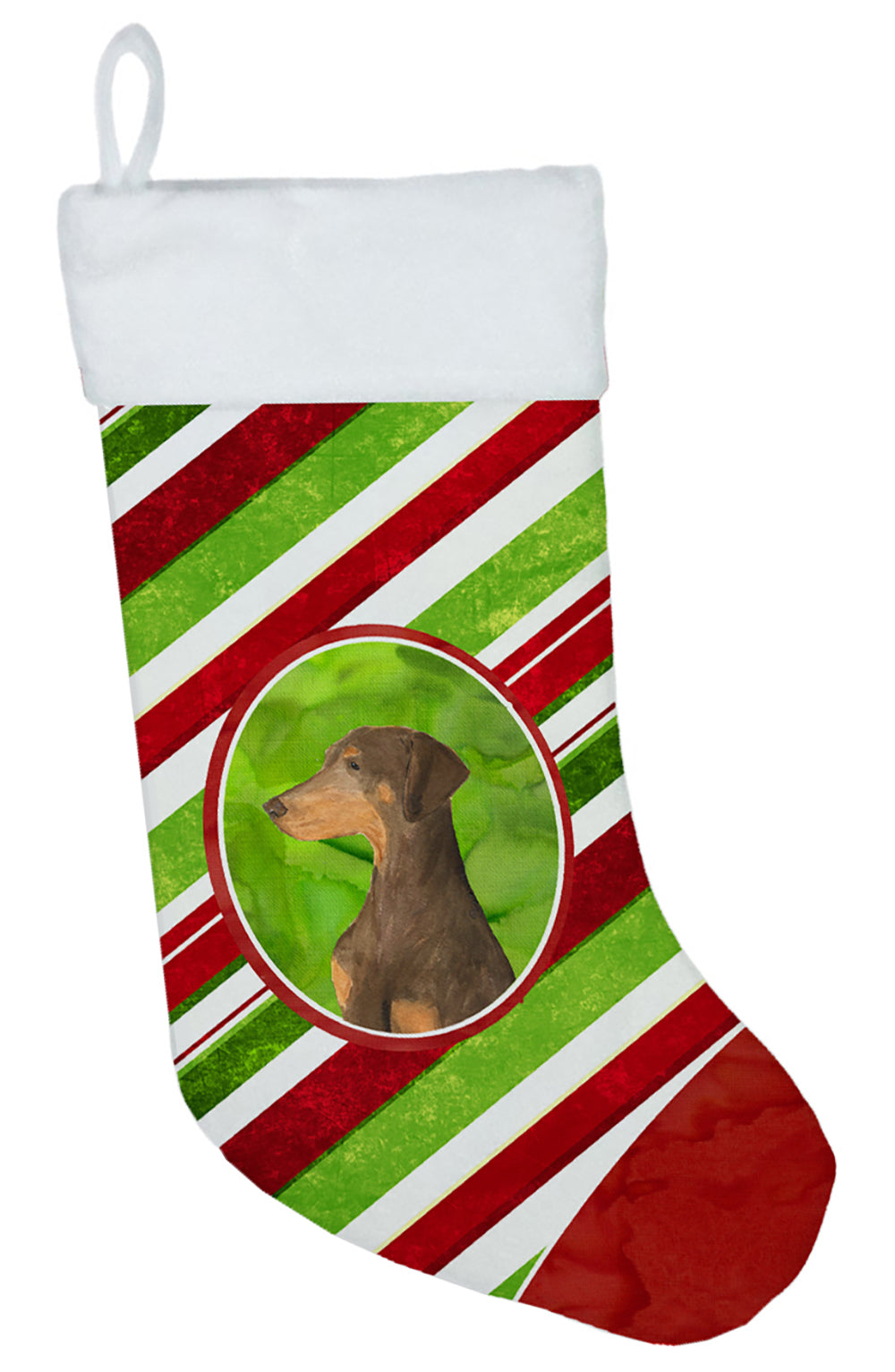 Doberman Winter Snowflakes Christmas Stocking SS4548  the-store.com.