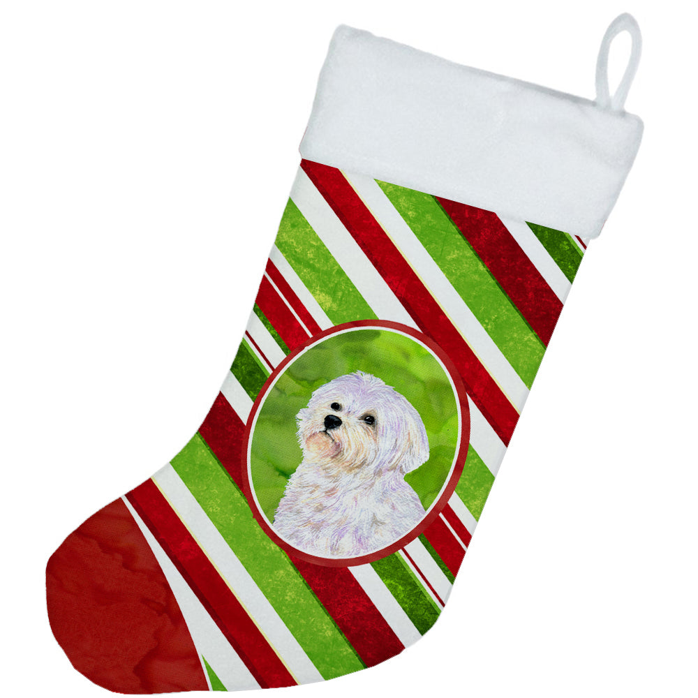 Maltese Winter Snowflakes Christmas Stocking SS4550  the-store.com.