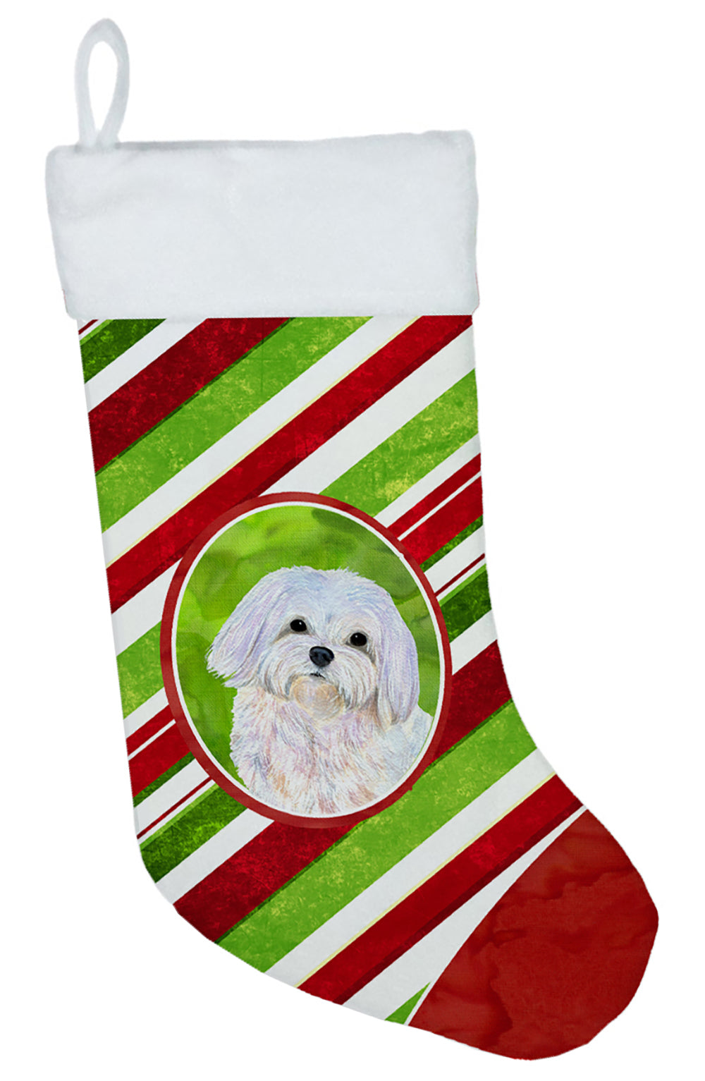 Maltese Candy Cane Christmas Stocking SS4551  the-store.com.