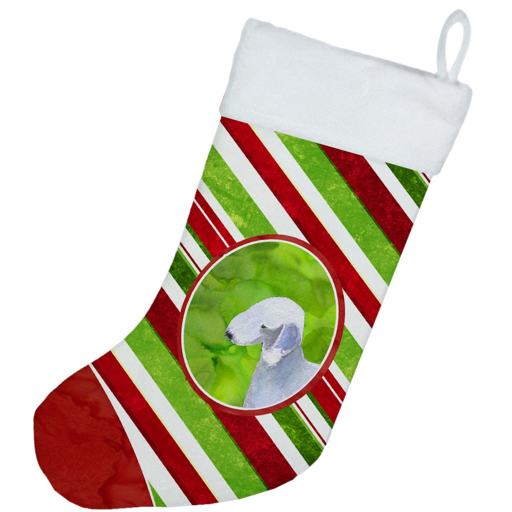 Bedlington Terrier Winter Snowflakes Christmas Stocking SS4552  the-store.com.