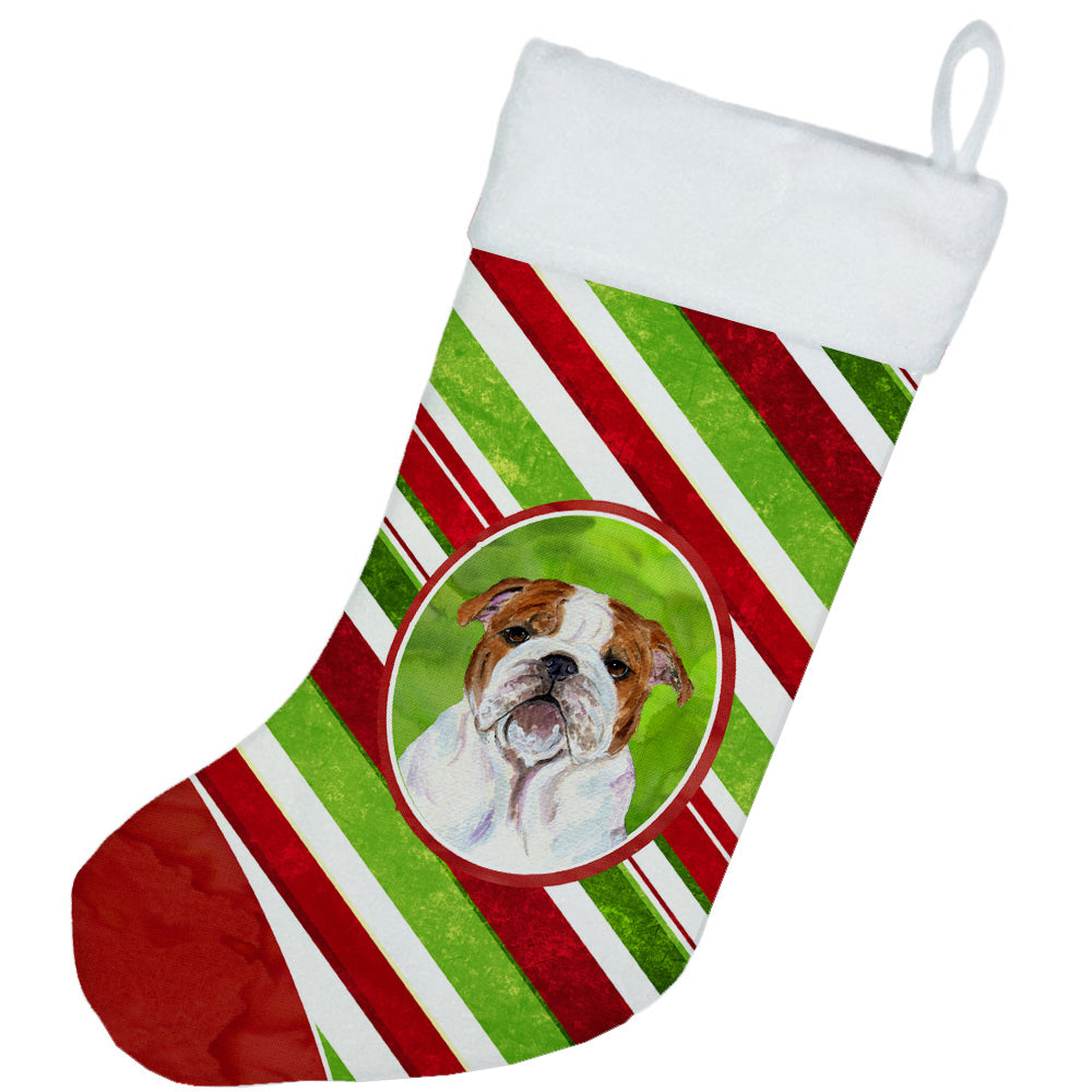 Bulldog English Candy Cane Christmas Stocking SS4553  the-store.com.