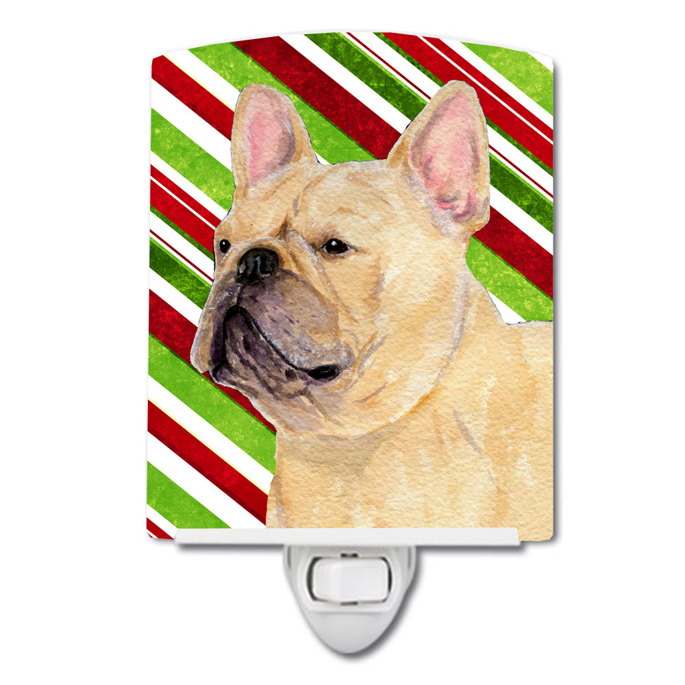 French Bulldog Candy Cane Holiday Christmas Ceramic Night Light SS4554CNL - the-store.com