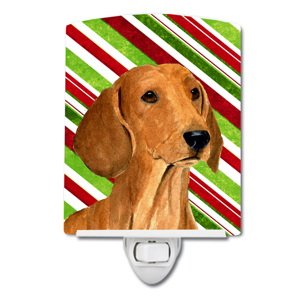 Dachshund Candy Cane Holiday Christmas Ceramic Night Light SS4556CNL - the-store.com