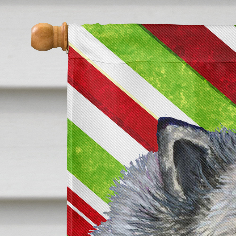 Keeshond Candy Cane Holiday Christmas Flag Canvas House Size  the-store.com.