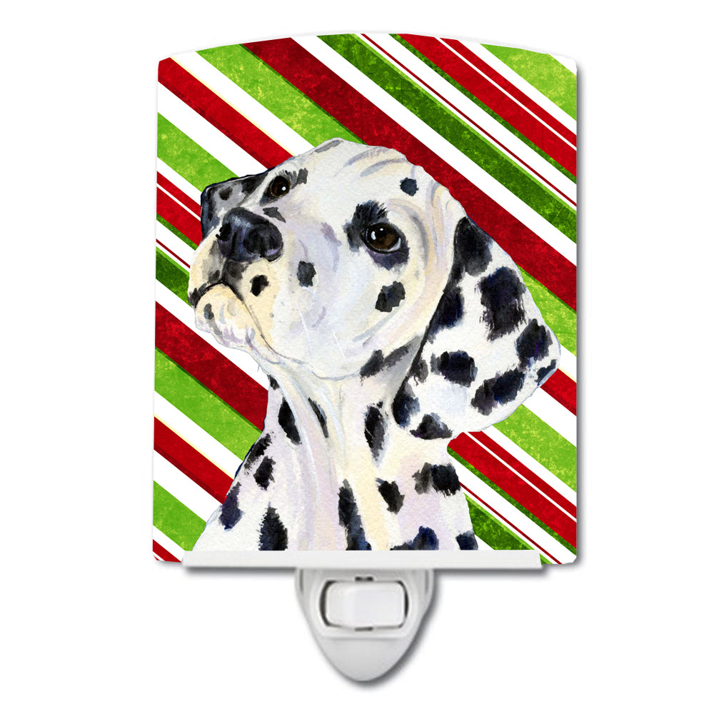 Dalmatian Candy Cane Holiday Christmas Ceramic Night Light SS4561CNL - the-store.com