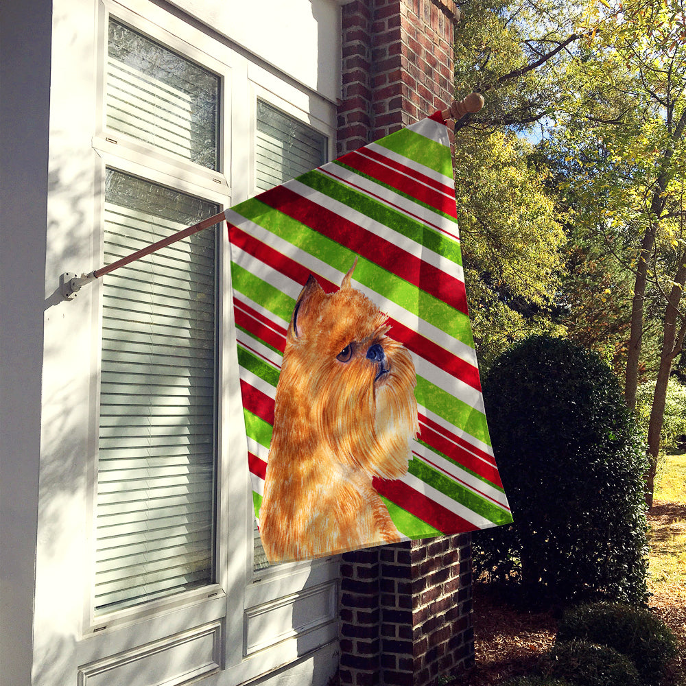 Brussels Griffon Candy Cane Holiday Christmas Flag Canvas House Size  the-store.com.