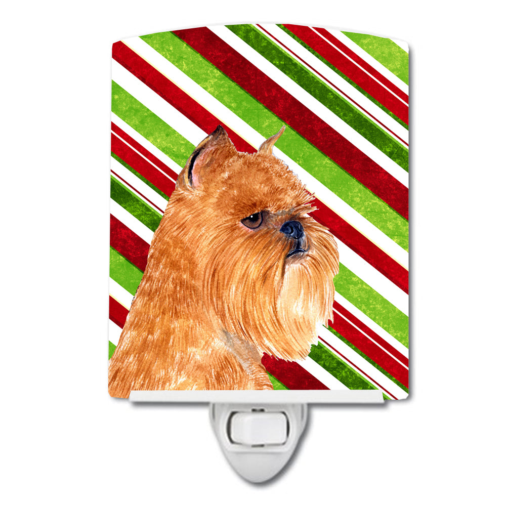 Brussels Griffon Candy Cane Holiday Christmas Ceramic Night Light SS4563CNL - the-store.com