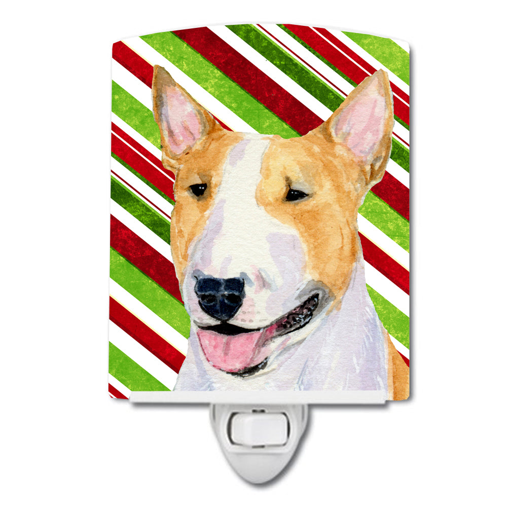 Bull Terrier Candy Cane Holiday Christmas Ceramic Night Light SS4565CNL - the-store.com