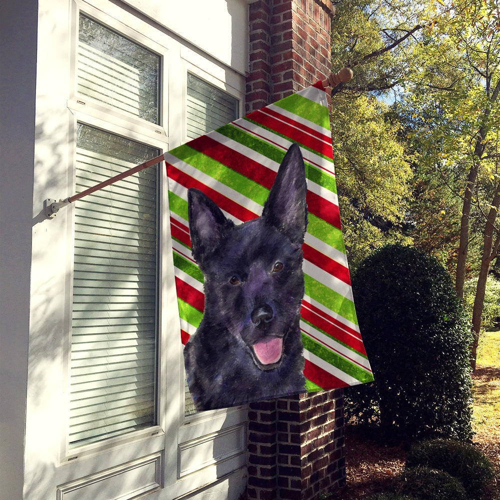 Australian Kelpie Candy Cane Holiday Christmas Flag Canvas House Size  the-store.com.