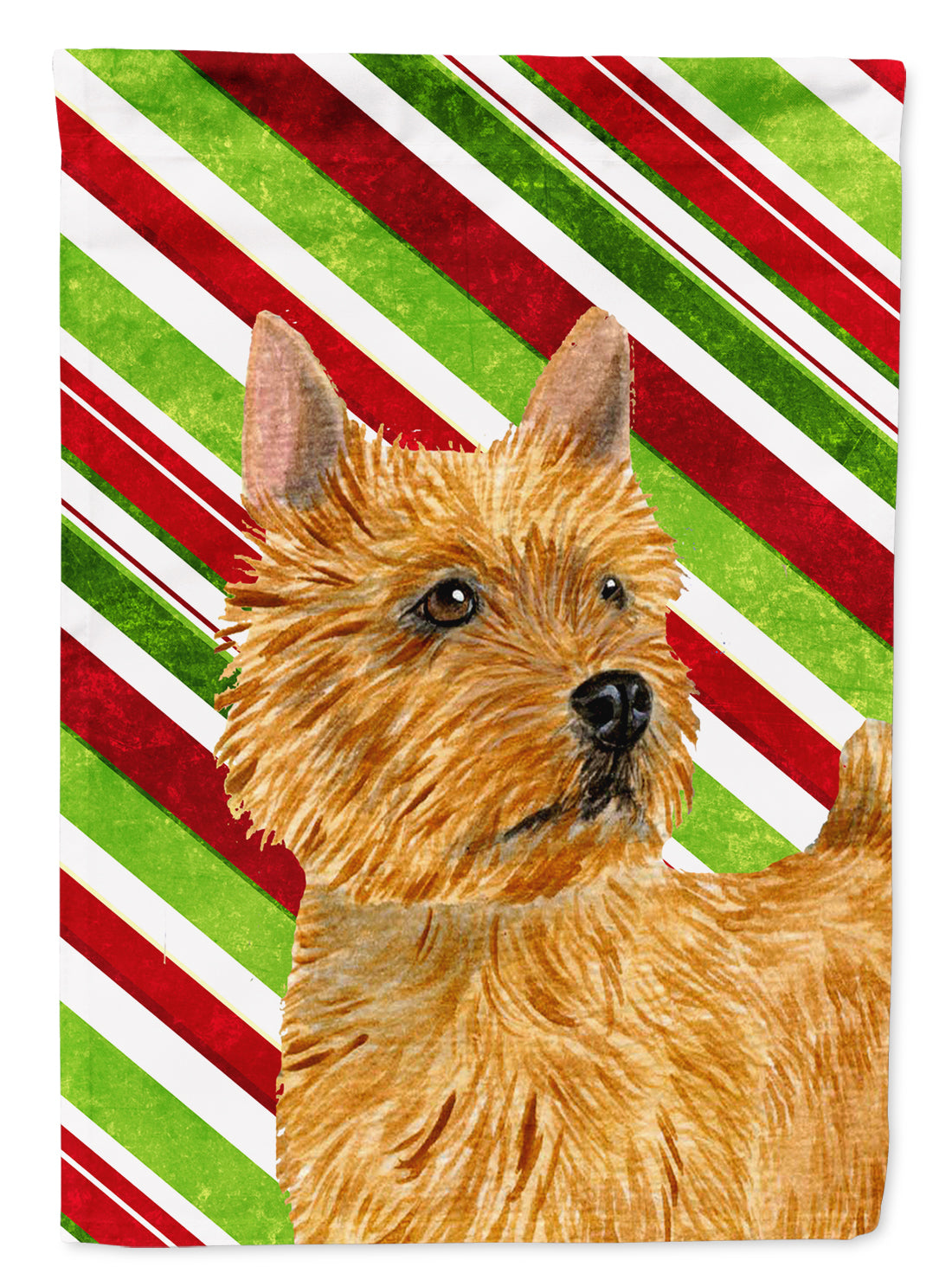 Norwich Terrier Candy Cane Holiday Christmas Flag Canvas House Size  the-store.com.