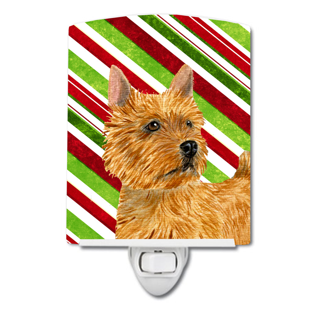 Norwich Terrier Candy Cane Holiday Christmas Ceramic Night Light SS4568CNL - the-store.com