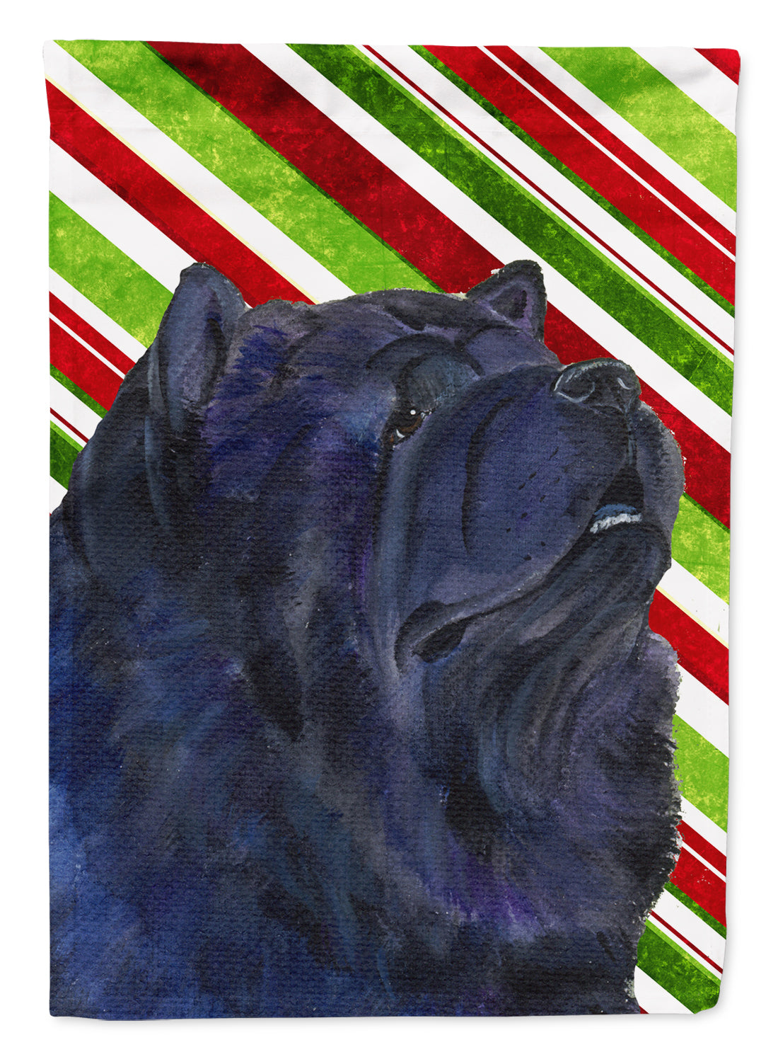 Chow Chow Candy Cane Holiday Christmas Flag Canvas House Size  the-store.com.