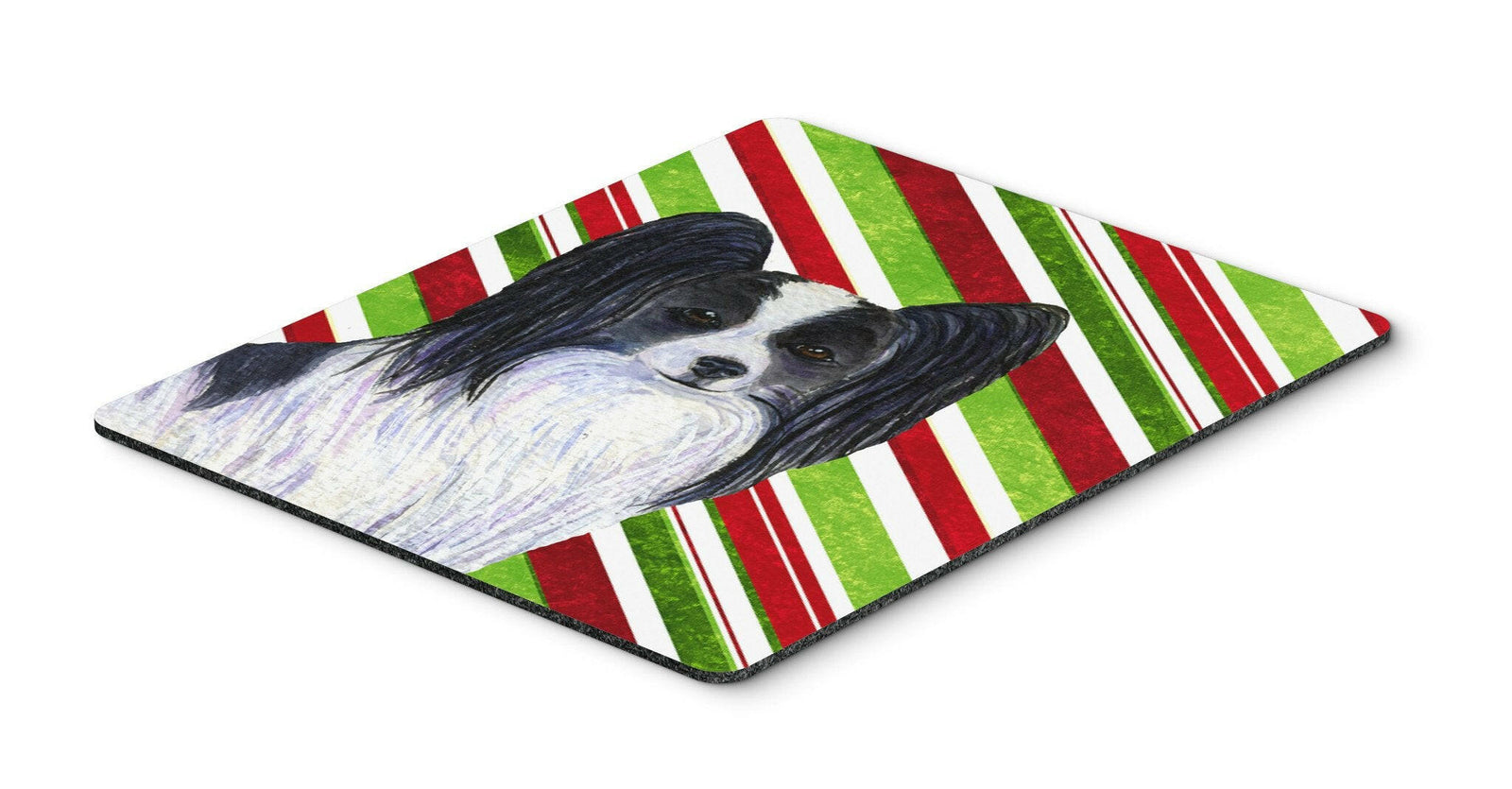 Papillon Candy Cane Holiday Christmas Mouse Pad, Hot Pad or Trivet by Caroline's Treasures