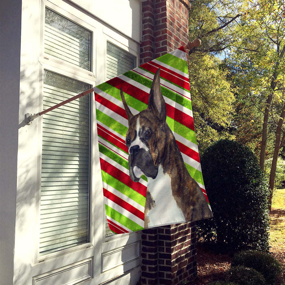 Boxer Candy Cane Holiday Christmas Flag Canvas House Size  the-store.com.