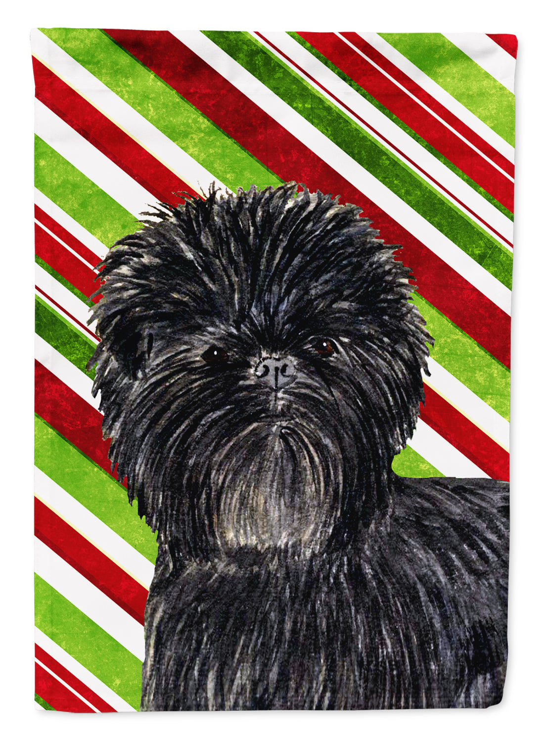 Affenpinscher Candy Cane Holiday Christmas Flag Canvas House Size  the-store.com.