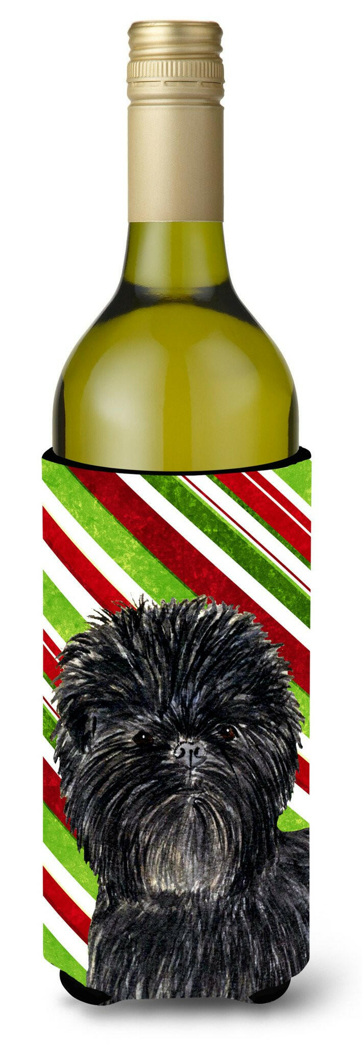 Affenpinscher Candy Cane Holiday Christmas Wine Bottle Beverage Insulator Beverage Insulator Hugger by Caroline's Treasures