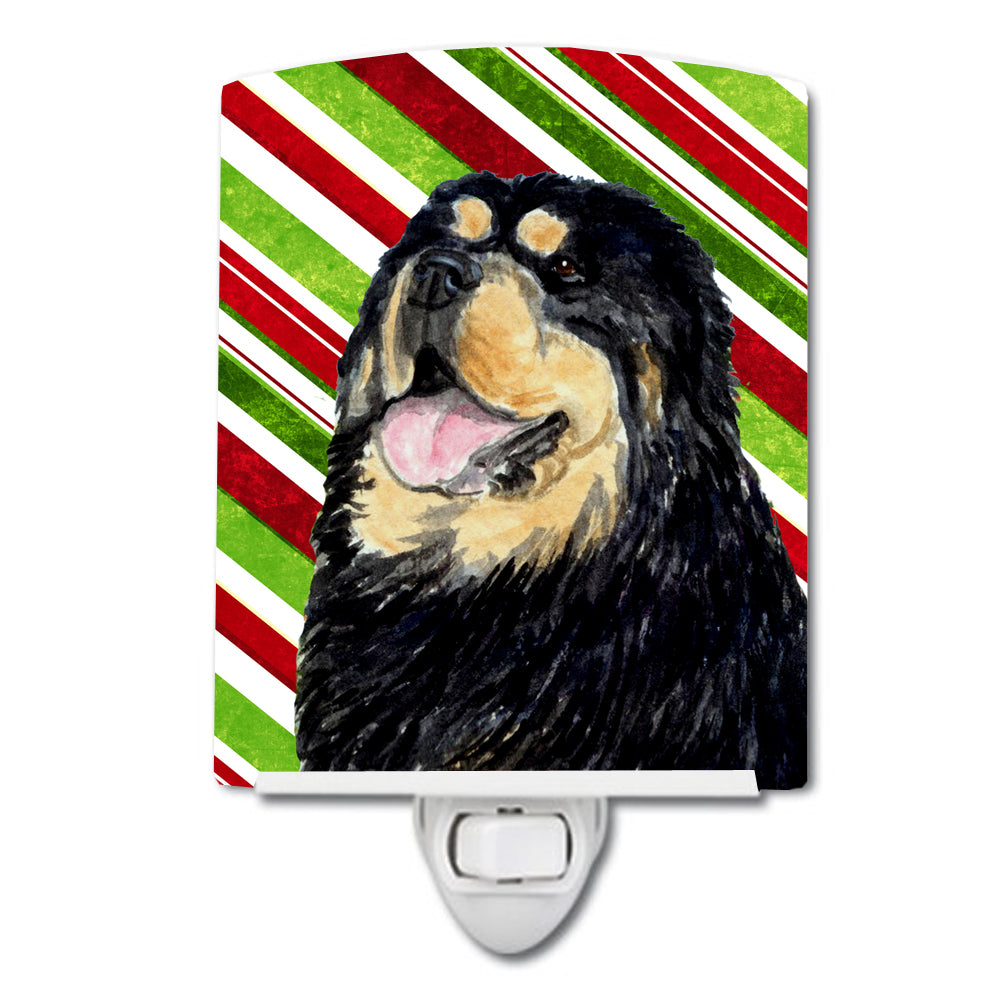 Tibetan Mastiff Candy Cane Holiday Christmas Ceramic Night Light SS4581CNL - the-store.com