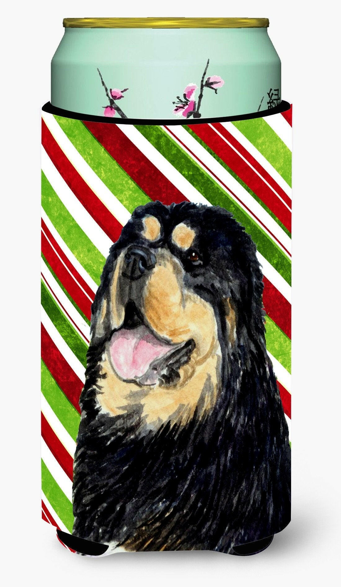 Tibetan Mastiff Candy Cane Holiday Christmas  Tall Boy Beverage Insulator Beverage Insulator Hugger by Caroline's Treasures